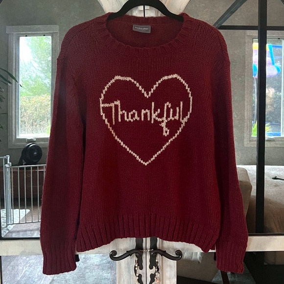 Women's Wooden Ships "Thankful" Sweater, Size S/M - Picture 1 of 5